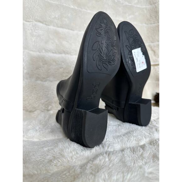 b.o.c. Grover Bootie 6 M Leather Black Heeled Chelsea Black Pull On - Picture 4 of 5